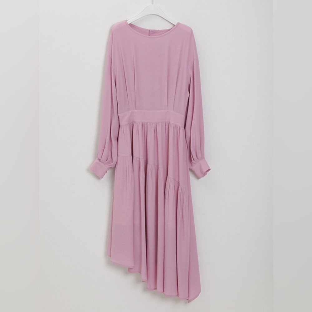 Overdue Flair Layer Flare Dress in Fancy Pink